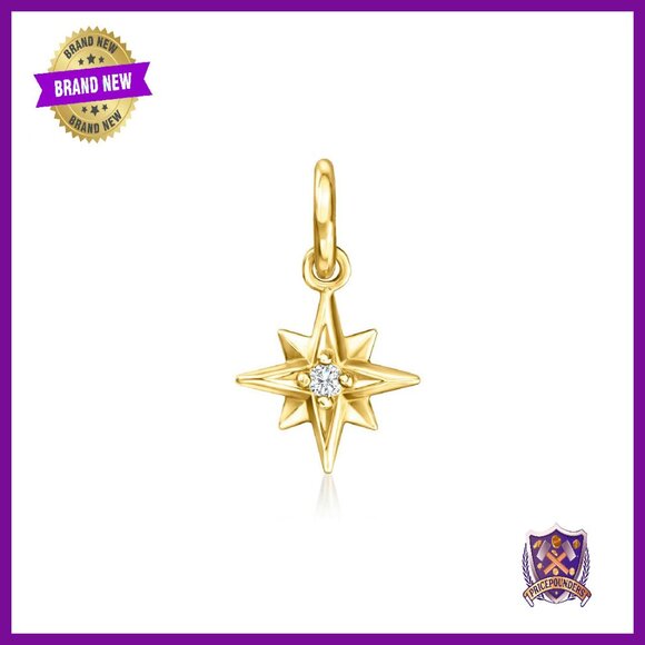 14kt Yellow Gold Diamond Charm Bracelet Pendant 0.02ct